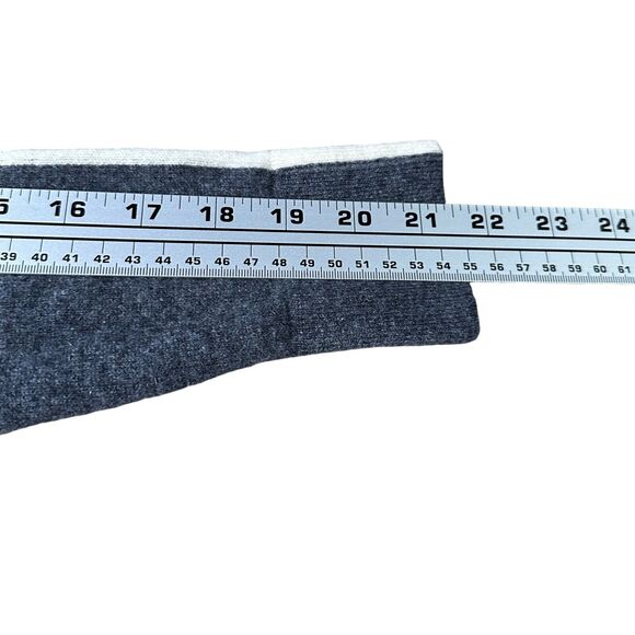 360 Cashmere Cardigan Sweater Women’s Small Gray Ivory Front Pockets Long Sleeve - Picture 7 of 8
